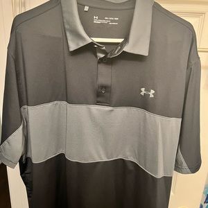 Black and Gray Under Armor Playoff Polo 2.0
